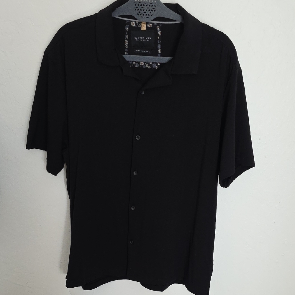 Cactus Men's Black Casual Button Down Shirt